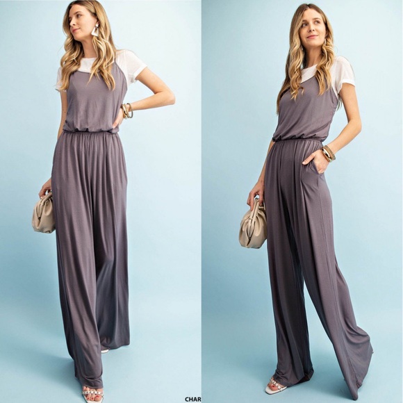 ⭐️Clearance⭐️Kori Charcoal Criss-Cross Jumpsuit - Picture 3 of 3